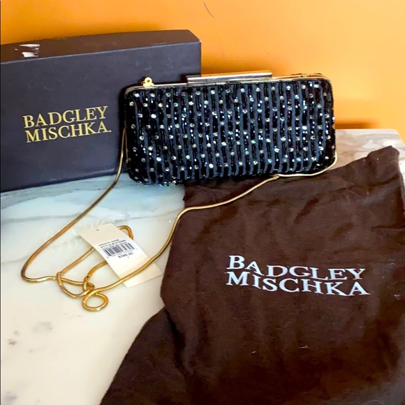 BADGLEY MISCHKA Crystal Evening Jeweled Clutch NWT - Picture 2 of 8